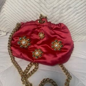 Rosantica pink satin cross body bag